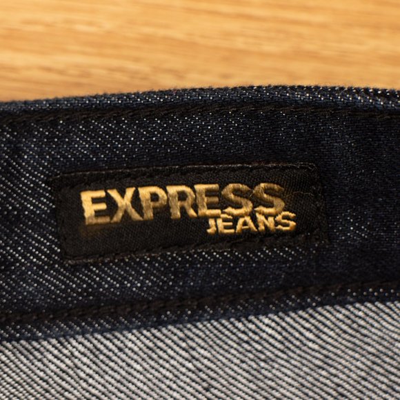 Express Stella Bootleg 8 (32 X 33) Women's Jeans Embellished Black Denim - Picture 7 of 11